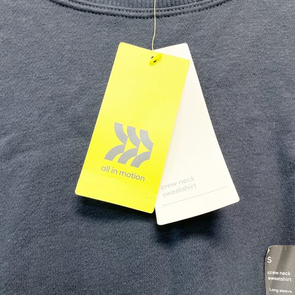 All In Motion Women's Long Sleeve Crewneck Sweatshirt Navy Blue Size XS - Picture 5 of 7